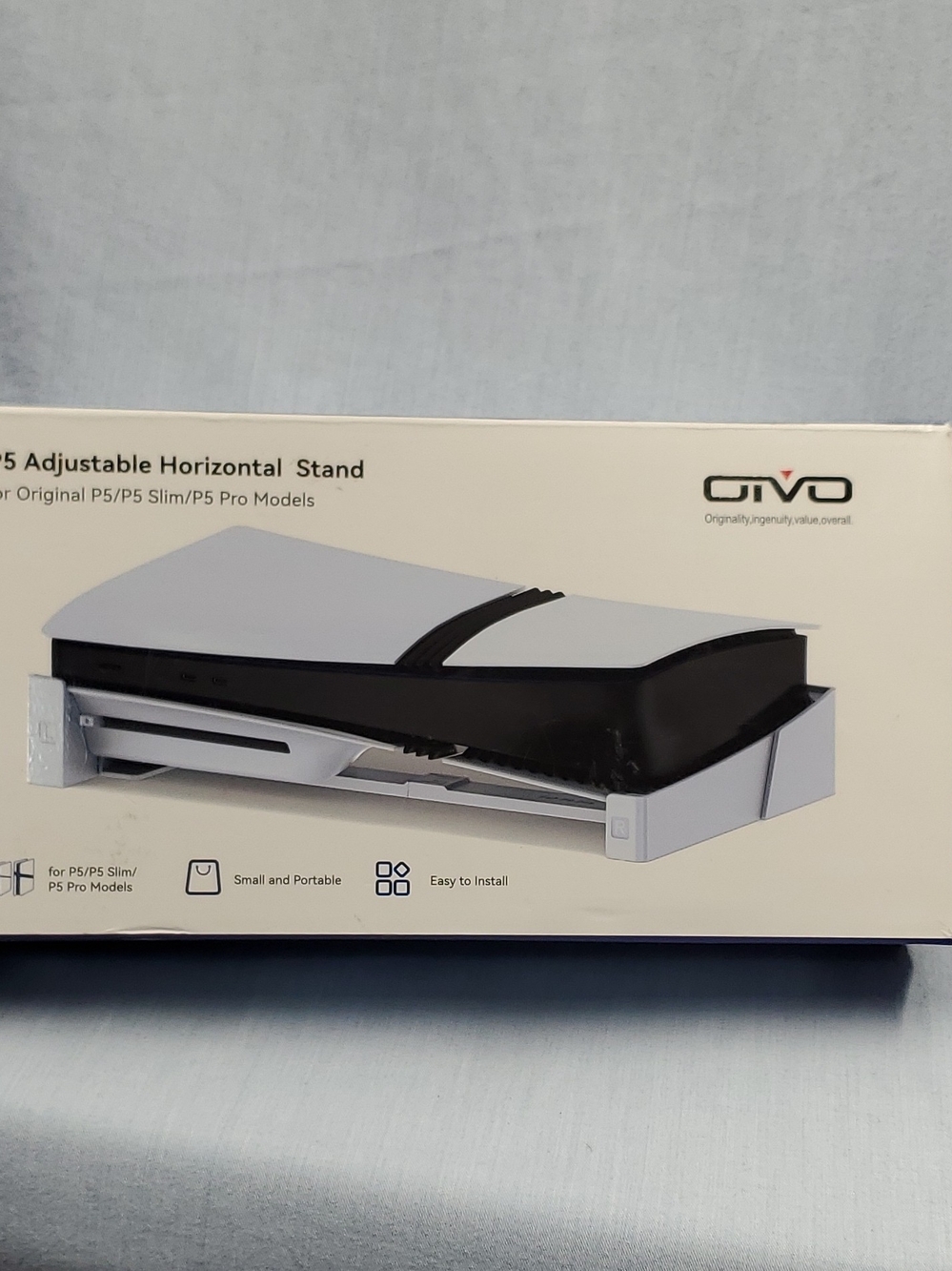 OVO Adjustable Horizontal Stand for PS5 - White and Black